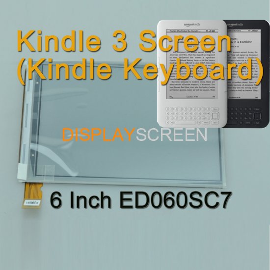 60 pcs X E-ink Screen PVI ED060SC7 Replacement for Ebook reader Amazon Kindle 3 K3 Kindle Keyboard D00901 Free Shipping by Express shipping