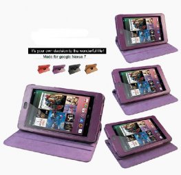 360 Degree Rotation PU Leather Stand Case Cover Holder For Google Nexus 7 Tablet