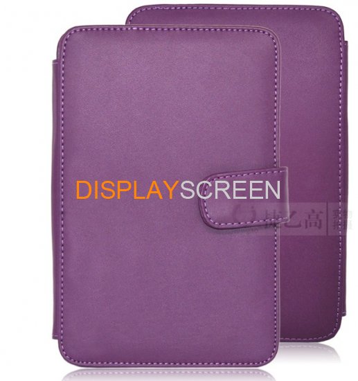 Purple PU Leather Book Style Case Cover With Buckle For Amazon Kindle 3