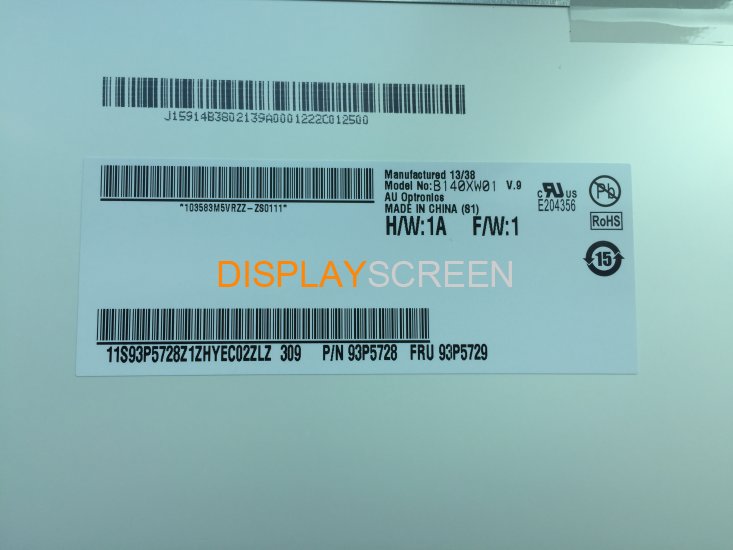 Original B140XW01 V9 AUO Screen 14\" 1366×768 B140XW01 V9 Display