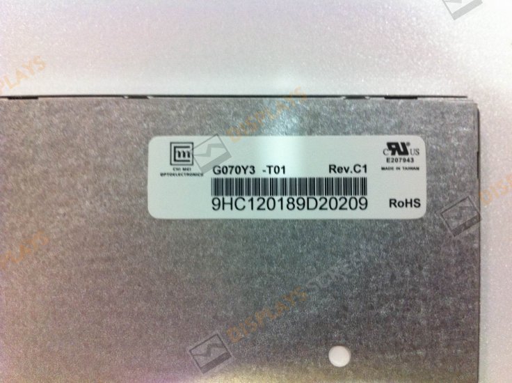 Original G070Y3-T01 CMO Screen 7.0" 800x480 G070Y3-T01 Display