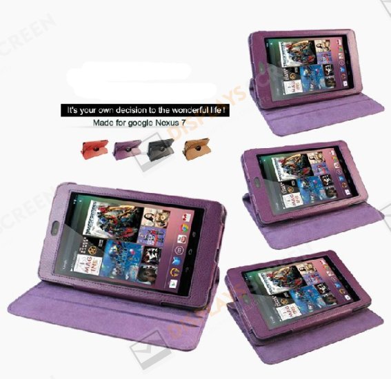 360 Degree Rotation PU Leather Stand Case Cover Holder For Google Nexus 7 Tablet