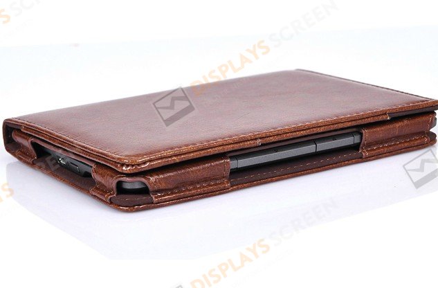 Brown PU Leather Book style Case Cover For Amazon Kindle 4