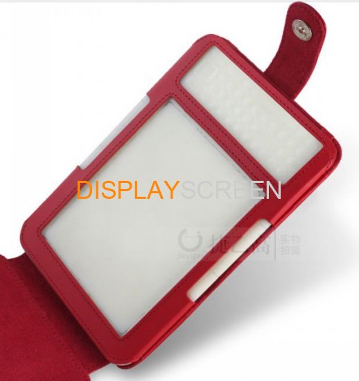 Red PU Leather Book Style Case Cover For Amazon Kindle 3