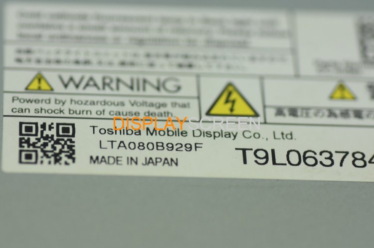 Original LTA080B929F Toshiba Screen 8.0" 800×480 LTA080B929F Display