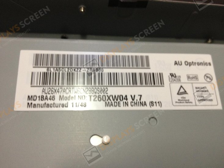 Original T260XW04 V7 AUO Screen 26.0" 1366×768 T260XW04 V7 Display