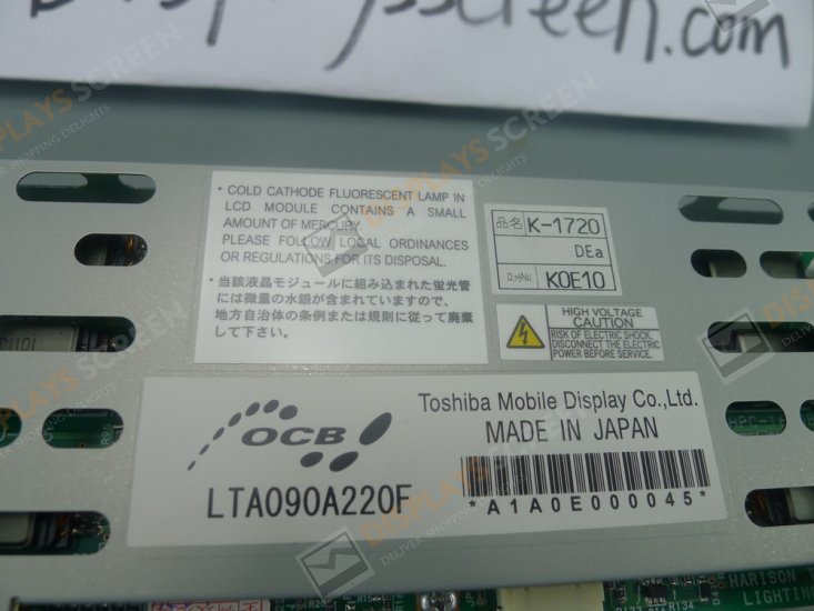 Original LTA090A220F Toshiba Screen 9.0" 800x480 LTA090A220F Display