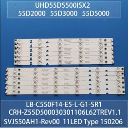 New LED backlight strip for UHD55D5500ISX2 55D2000 55D5000 C550F15E6H C550U15E3LG31 LED55D3000ISX LB-C550F14-E5-L-G1-SR1