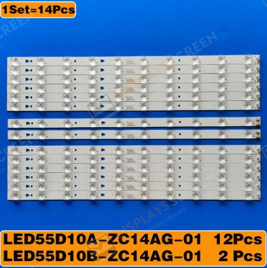 14pcs/set LED backlight LS55AL88U71 55ULES76T2 LS55H510X H55V6000 LED55K36U LC546PU1I01 LED55D10B LED55D10A-ZC14AG-01 LS55A51