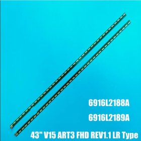 2 LED backlight strips for LG 43" V15 ART3 FHD REV1.1 LR Type 43LF6350 43LF5700 43UF6750 43UF6800 6922L-0145A 6916L2189A 698A2L