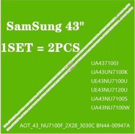 LED backlight strip(2) for Samsung 43NU7100 UE43NU7100 UN43NU7100 UE43NU7100U AOT_43_NU7100F UE43NU7120U UE43NU7170U BN96-45954A