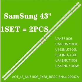 LED backlight strip(2) for Samsung 43NU7100 UE43NU7100 UN43NU7100 UE43NU7100U AOT_43_NU7100F UE43NU7120U UE43NU7170U BN96-45954A
