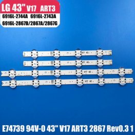 New LED light bar for LG 43" V17 ART3 6916L-2867A 6916L-2867F AGF78709801 43UJ675V 43UJ655V 43UJ670V 43UJ6565 43UJ6525 43VH6100
