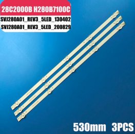 3pcs 530mm LED Backlight strip SVJ280A01 REV3 5LED 130402 For Proline Bravis Changhong/28 inch 5 lights M10 28C2000B H280B7100C