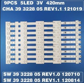 new original LED backlight strip 9 PCS/lot BBK 40LEM-3080 Skyworth 39 inch 39E320W LED strip SW 39 3228 05 REV1.1 120814 420mm